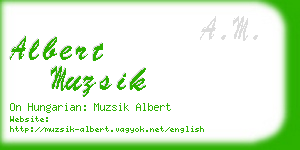 albert muzsik business card